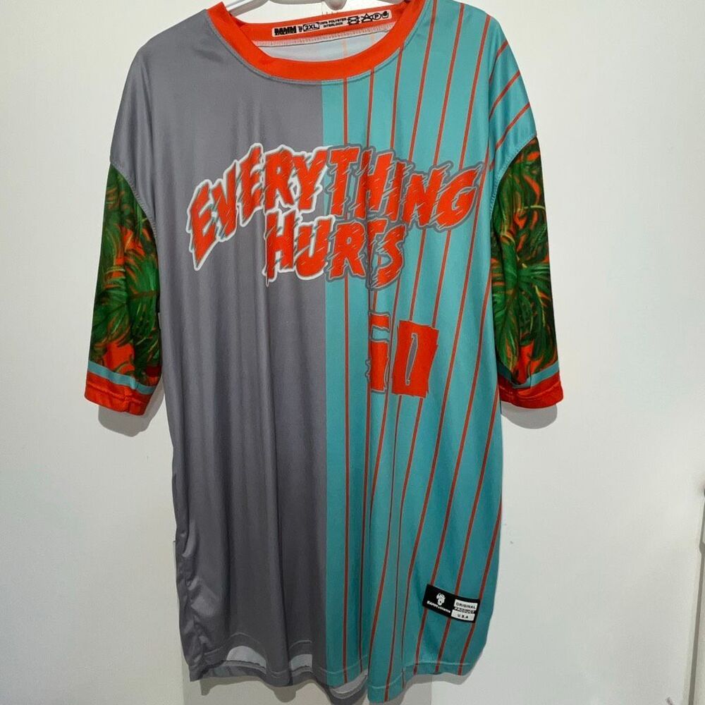 BAMM Athletics Men's Multicolor Interlock Crew Neck Baseball‎ Jersey Size 2XL